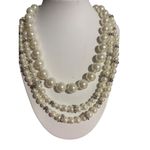 Vtg Multi Strand Faux Pearl Necklace Glows Under Black Light Changeable Estate Silver Photo 1
