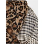 Apparis NWT Jasper Plush Leopard Print Black Brown Faux Fur Thread Through Scarf Photo 2