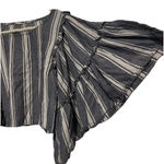 Hollister Striped Crop Top XS Flowy Ruffle Sleeves Cottage Batwing Dolman Linen Photo 3