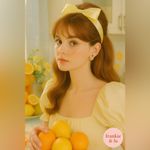 Gold Citrus Slice Earrings with Green Leaf Stone Sparkling Round Drops NWT Yellow Photo 1