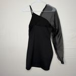 ASOS  Black One Shoulder Mesh Sleeve Bodycon Mini Dress US 4 EU 36(E19) Photo 4