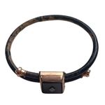 Antique 1879 Victorian Gold Filled Mourning Bracelet with Real Center Diamond Black Photo 9