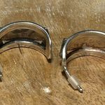 Sterling Silver Vintage Heart Marcasite Half Hoop 925  Earrings Photo 8