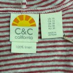 C&C California  Light Red Striped Linen Hoodie Size 1X NWT Photo 3
