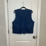 Vintage Koret City Blues Denim Vest Large Patchwork Linen Blend Photo 1