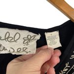 Anthropologie Field & Flower Black Knit Granny Sweater 3/4 Sleeves Lace Detail S Photo 8