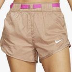Nike Women's Athletic Shorts in Tan with Pink Accents Photo 0