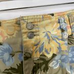 Gloria Vanderbilt Vintage floral green yellow pink blue jean shorts M elastic Photo 3