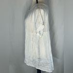 Terzo Millennio Made In Italy 100% Linen Tunic Top Blouse w/Button Back White Size M Photo 1