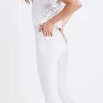 Madewell 9’’ High Rise Skinny Crop Frayed Distressed Jeans in White Size 31 Photo 2