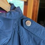 Michael Kors Trench Coat Navy Blue with Purple Lining & Gold Hardware Size Small Photo 9