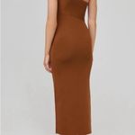 House of Harlow 1960 Ribbed One Shoulder Midi Dress Brown Size M Photo 2