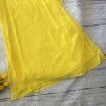 Women's Chiffon Cut Out Cold Shoulder Adjustable Spaghetti Straps Dress Yellow Size L Photo 4