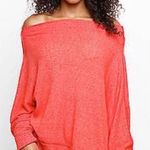 Free People We The Free Orange Londontown Off Shoulder Long Sleeve Oversized Top M Photo 0