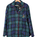 RRL Lauren Ralph Lauren Plaid Flannel Pajama Shirt Top only Embroidered Logo XL Photo 0