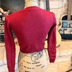 SheIn  Burgundy Crop Top Sweater Photo 2