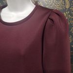 Stella & Dot  Burgundy Puff Sleeve Sweatshirt Top Photo 2