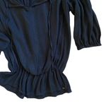 Guess  Black Cold Shoulder Peplum Blouse Size Small Business Casual Shabby Chic Photo 3