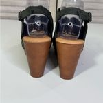 Torrid (Insider Collection) Genuine Leather Wood Peep Toe Heels Black/Tan-9 Photo 3