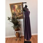 Lulus Women SM Maxi Dress Purple Halter Pleated Neck Sleeveless Artsy Lagenlook Photo 5