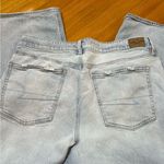 American Eagle  Super High Rise Baggy Wide Leg Ankle Distressed Light Wash Jeans Photo 6