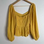 O'Neill Belle Top Long Sleeve Orange Yellow Blouse Size Large Photo 6