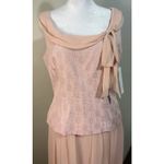 Maggy London  Pink 2 Piece 100% Silk Skirt Blouse Set Size 8 NWT Photo 1