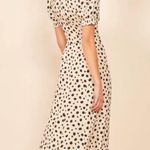 Reformation Lacey Midi Dress in White/Black Polka Dot size 2 Photo 5