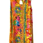 Jams World  Vintage Cantina Print Yellow Orange Pink Shift Mini Dress size small Photo 0