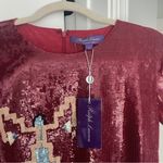 NWT Ralph Lauren Purple Label Embellished Cady Red Sequin Short Sleeve Dress Size 8 Photo 2