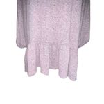 Kim & Cami Women Medium Purple Babydoll Ruffled Peplum Round Neck Sweater Top Photo 3