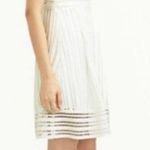 J.Crew Antique White Striped Eyelet V-Neck Mini Dress Photo 1