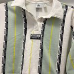 Adidas Originals Striped Cropped Rugby Polo Shirt Mint White Size S Photo 2