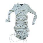 Forever 21 Women’s size Small long sleeve ruched bodycon mini dress sage green F21 Photo 4