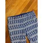Ann Taylor Carnegie Crop Royal Blue/white Ikat Print Pants Summer Resort Wear 4 Photo 1