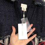 Anthropologie Foxiedox Embroidered Takeo Tweed Boho Jacket Frayed Trim Size S Photo 10