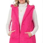 Zenana Outfitters Sherpa High-Low Hooded Vest with Pockets Hot Pink Women’s Size Small Photo 0