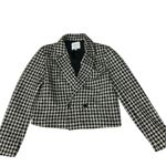 Madison d' Amelie Paris Women's Houndstooth Jacket Size 8 Cropped Black Photo 4