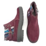 Earth Origins Tate Bootie Burgundy Suede Boho Knit Ankle Boot Women’s Size 9 Photo 2