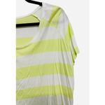 JCPenney Neon Yellow White Striped Short Sleeve Shirt Plus Size 1X Photo 1