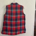 Jones New York   Red Blue Plaid Linen Sleeveless Collar‎ Button Shirt SIZE 8 Photo 4