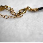 Source Unknown Gothic Renaissance Black Cord Gold Tone Metal Accent Choker Necklace Photo 2