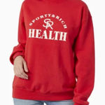 Sporty & Rich Red HEALTH Crew Neck Cotton Sweatshirt MadeinUSA size L MSRP $185! Size L Photo 0