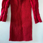 Reformation  Red Jacinta Linen Blend Bodycon‎ Smocked Mini Dress Medium Photo 4