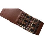 Brown Woven Stretch Fashion Statement Belt Sz M/L Photo 1