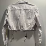Mono B Women's Small White Cropped Denim Jacket Photo 1