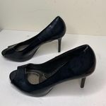 dexflex comfort  Klue Womens Size 6.5 Open Toe Heel Shoes Black Shiny Photo 3