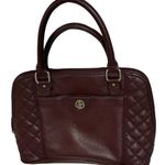 Giani Bernini  Womens Quilted Dome Satchel Handbag Maroon‎ Leather Zipper Photo 4