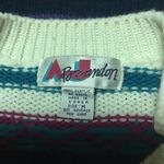 VTG 80s bright striped v neck sweater White Size M Photo 1