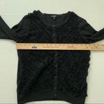 Talbots M Black Ruffle Trim Cardigan 3/4 Sleeve Photo 2